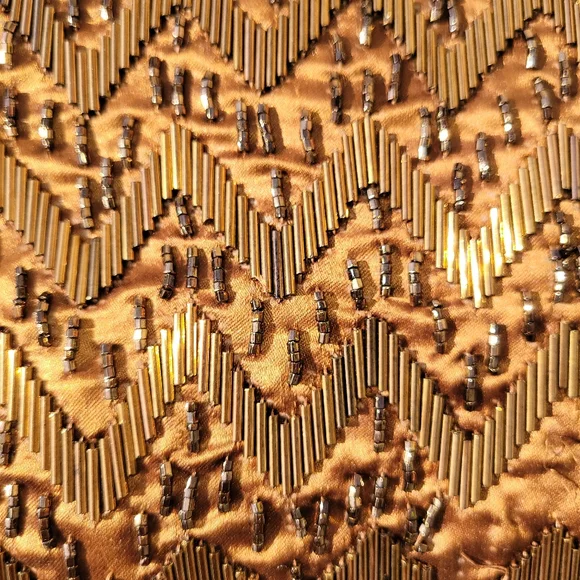 Fine Arts Beaded Bag ~ Vintage ~ Hong Kong ~ Bronze Shimmer ~ Needs TLC - Picture 4 of 16